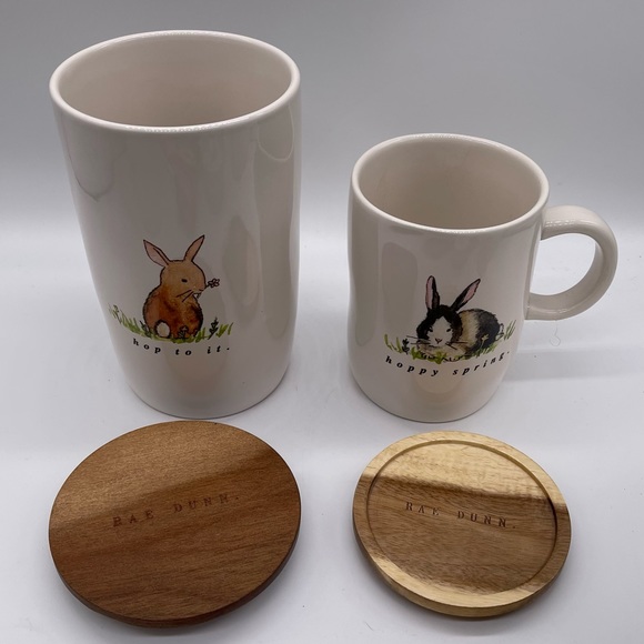 Rae Dunn hop to it cellar and Happy spring mug with lid. - Picture 6 of 6
